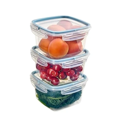 Imagen de Snips, Snipslock Contenedor Cuadrado, 1 Lt, Set 3 pcs, Envase para Alimentos, Caja de Almacenamiento Frigorífico 14,7 x 12 cm, Made in Italy, 0% libre BPA y ftalatos