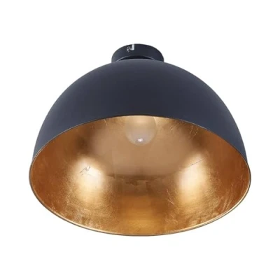 Imagen de Plafón Lindby Lya, Ø 40 cm, negro oro, metal
