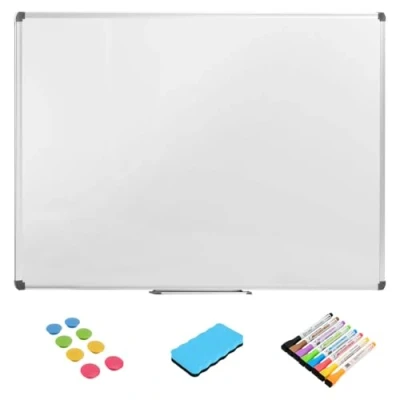 Imagen de Danieli Store Pizarra blanca magnética 120 x 90 cm da pared con rotuladores borrables, imanes y borrador magnético