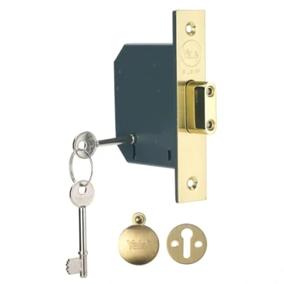 Imagen de YALE B M552 PB 65 Cerradura de mortaja 5 palancas, Alta Seguridad, Acabado latón, 2.5 Inch/64 mm