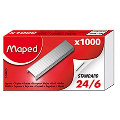 Imagen de Maped Material de Oficina Grapas 24/6 en Caja Compacta 1000 Unidades Sistema para Comprobar Compatibilidad con Grapadora Resultados Profesionales