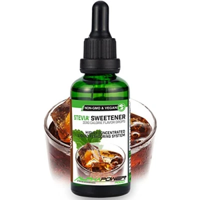 Imagen de ALPHA POWER FOOD®: Stevia líquida natural Gotas de hielo cola, Edulcorante natural, sustituto del azúcar con sabor sin &amp; calorías