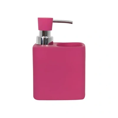 Imagen de MSV Distribuidor DE JABON/Porta Esponja Frambuesa &#039;Malaga&#039;, Cerámica Pintada, Rosa, 15x9.5x9.5 cm