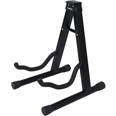 Imagen de KEPLIN soporte para guitarra con marco a (negro), plegable bajo, portátil eléctrica, universal guitarra, se adapta todas las guitarras, de