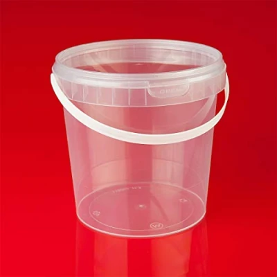 Imagen de 48 cubos de 1 l con tapa, plástico transparente, aptos para alimentos