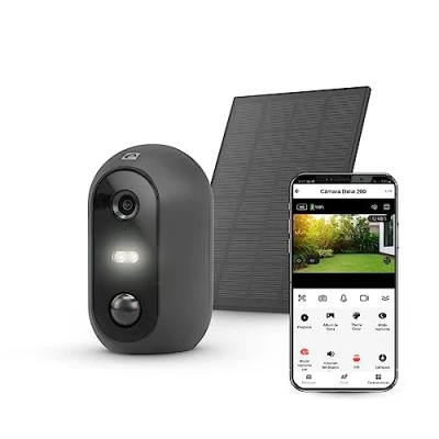 Imagen de Garza Smart Cámara de Vigilancia Solar Inalámbrica e Inteligente 1080p (HD) con Detector Movimiento, Visión Nocturna a color, IP Wifi (2.4 Ghz), Control Remoto por app