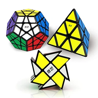 Imagen de ROXENDA Speed Cube Set, Pirámide Dodecaedro Windmill Colección de Cubos Velocidad Mágicos para Niños y Adultos [3 Pack]