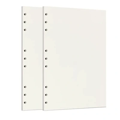 Imagen de Zelten 2 Paquetes B5 90 Hojas/180 Páginas Papel Perforado de Hoja Suelta Recambios para Carpeta 9 Agujeros Organizador Personal Cuaderno Diario Rellenable Planificador