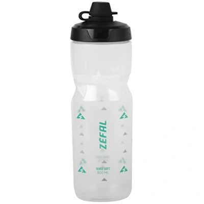 Imagen de ZEFAL Sense Soft 80 No Mud Bidón Ciclismo y MTB Con Protección De La Tetina Botella Bicicleta Deporte Sin BPA Translúcido, 800ml