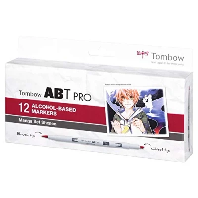 Imagen de Tombow ABT PRO Rotuladores con base de alcohol (12 unidades, juego manga Shonen