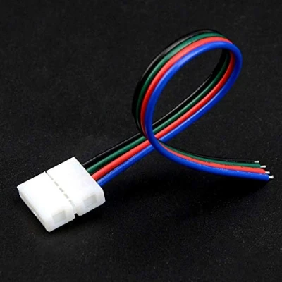Imagen de 10pcs Conector Tira LED RGB 5050 10mm Ancho Controlador Cinta Puente 4 Pin Strip Connector Cable Extensión Banda Pines para Strip, 15cm Largo