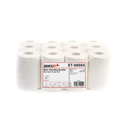 Imagen de Semy Top ST 88084 Pack de 12 rollos toallas papel mano, 2 capas, 20 cm, color blanco