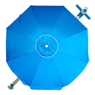 Imagen de Pincho Sombrilla Playa Grande Ø220 cm, antiviento hasta 35km/h, protección UV 50, Materiales de Calidad, Tubo Aluminio, 8 Varillas Fibra, Palo reclinable, Incluye Bolsa Transporte (Color 30)