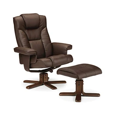 Imagen de Julian Bowen Sillón reclinable Malmo con taburete, marrón
