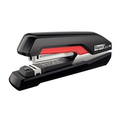 Imagen de RAPID 5000538 Grapadora SUPREME con tecnología Super Flat Clinch modelo S17 fullstrip color negro/rojo