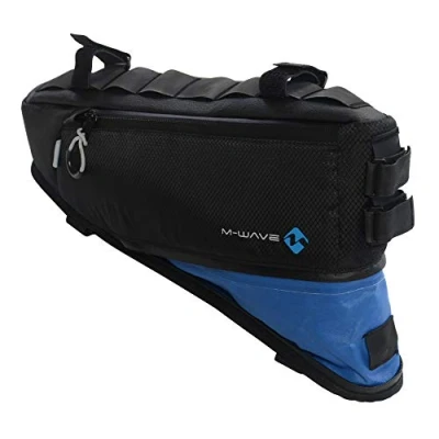 Imagen de M Wave, BP Bolsa Cuadro Bicicleta Rough Ride Triangle, Adultos Unisex, Negro/Azul, 42x14 25 cm