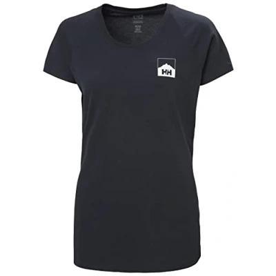 Imagen de Helly Hansen Mujer Camiseta Nord Gráfica Drop, S, Azul Marino