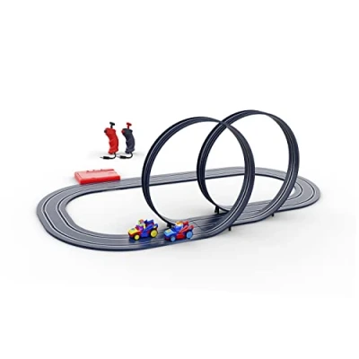 Imagen de Ninco Superthings Double Looper Circuito de Slot A Escala 1/50 y recorrido 320cm Incluye dos vehículos Speed Jumper, con 2 personajes Hellmut Wheelzag Partir 3 años (91018)