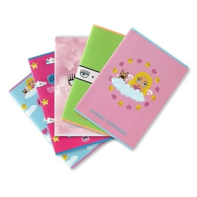 Imagen de Pigna Maxi cuadernos claros Ferragni x, f.to A4, paquete de 5 unidades, mezcla fantasy A