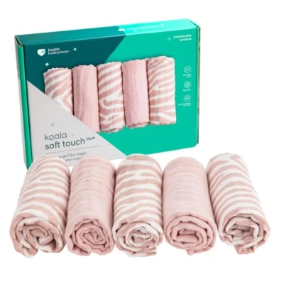 Imagen de KOALA BABYCARE Muselinas Bebe Algodon 50x25 Paquete con 5 Unidades Grandes de algodón y como arrullo para recién Nacidos bebés