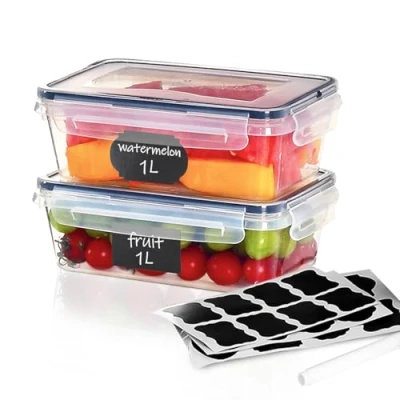 Imagen de Goldeluxe 2 recipientes herméticos con tapa, de 1L, sin BPA y 100%