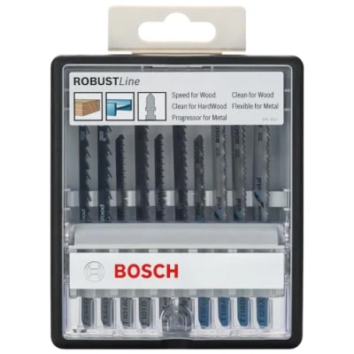 Imagen de Bosch Professional 2 607 010 574 Juego de 10 hojas sierra calar Robust Line Top Expert, vástago en T (pack 1; 1)