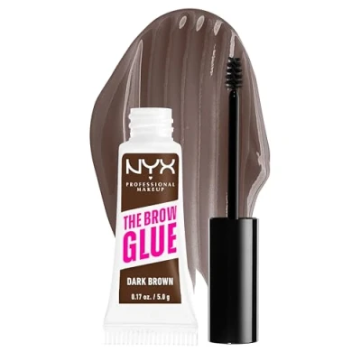 Imagen de NYX Professional Makeup, Gel Fijador de Cejas con color The Brow Glue, Fijación extrema, Larga duración, Dark Brown