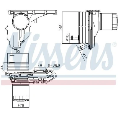 Imagen de NISSENS 91329 Radiador de aceite con alojamiento del filtro FORD: Transit Mk6 Furgón, Bus, V363 Bus