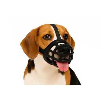 Imagen de Bozal para Perros M de Silicona Ajustable y Suave Seguro cómodo Entrenar, pasear o visitar al Veterinario Flamingo Benzo