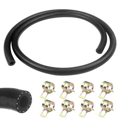 Imagen de Newpop 1 Metro tubo gasolina moto, 6 mm diámetro interior gasolina, manguera con 8 Piezas abrazadera metalica, Línea de Combustible para motocicletas, tractores, scooters, camiones