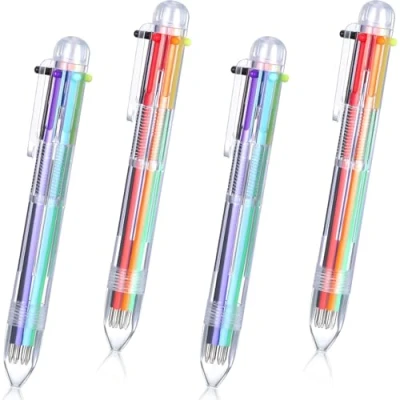 Imagen de SACALA Paquete de 22 bolígrafos multicolores 6 en 1, retráctiles colores a granel para suministros escolares oficina, estudiantes, regalo niños