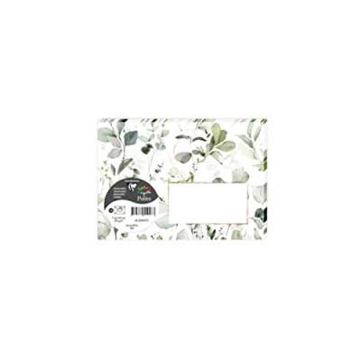 Imagen de Clairefontaine 55037C COLLECTION EUCALYPTUS, paquet de 20 enveloppes imprimées Pollen 114x162 120g, Vert 3