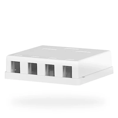 Imagen de EFB Elektronik Caja de conexiones Keystone Compatible con red, multimedia y TV/SAT 4 puertos blanco