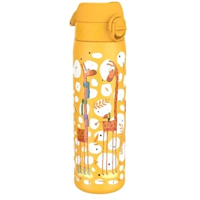 Imagen de Ion8 Botella Agua Delgada, Sin Fugas, Acero Inoxidable, Jirafas, 600ml (20oz)