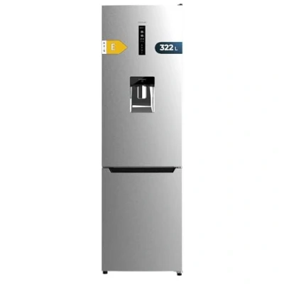 Imagen de Cecotec Frigorífico Combi Bolero CoolMarket 322 WD Inox E. Compresor Inverter Plus 185.5X59.5Cm, 322L, No Frost, Dispensador De Agua, Clase E, Multi Air Flow