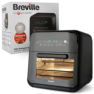 Imagen de Breville freidora de aire y asador halógeno Horno extragrande digital 10 l Freír, hornear deshidratar 2000 W Eficiente energéticamente Negro gris [VDF127X]