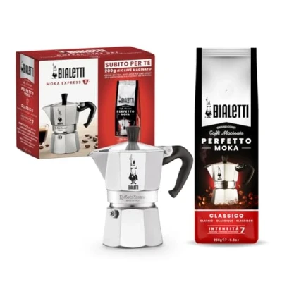 Imagen de Bialetti Cafetera, Aluminio, 3 Tazas + Perfetto Moka