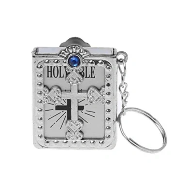 Imagen de lijun Mini inglés Santa Biblia Llavero religioso Cristiano Jesús Cruz llaveros Regalo