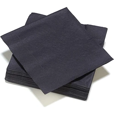 Imagen de LE NAPPAGE ARTS de LA TABLE 40 servilletas guata x cm, 3 capas, color negro FSC