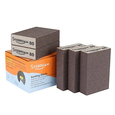 Imagen de STEBRUAM Esponja de Lijado, Bloques Lijado Lavable y Reutilizable Taco Abrasivo para Madera Metal Cocina Muebles 80 Grano