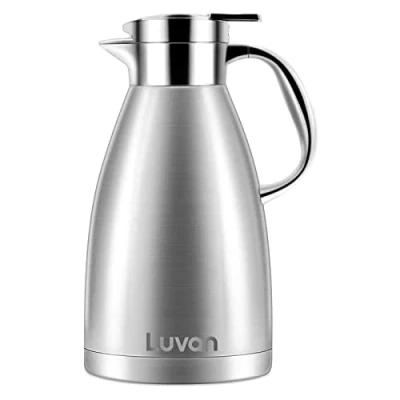Imagen de Luvan 1.8L Isolierkanne Jarra Térmica Termo Acero Inoxidable 12h Caliente y 24h fría de Doble Pared aislada al vacío para zumos café