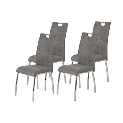 Imagen de Apollo Susi II Silla de Comedor, Microfibra, Antracita, 4 Unidades