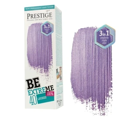 Imagen de Vip&#039;s Prestige Be Extreme Tóner Semipermanente para el cabello Color 40 Lavanda Pigmento Puro Da a Cabellos Decolorados o Canosos Sin Amoniaco, Parabenos y PPD