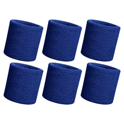 Imagen de HANERDUN 6 Pzs Muñequera Deportiva Deportes Sweatband Suave Espesar Algodón Tenis Gimnasia Fútbol Baloncesto Correr Atléticos