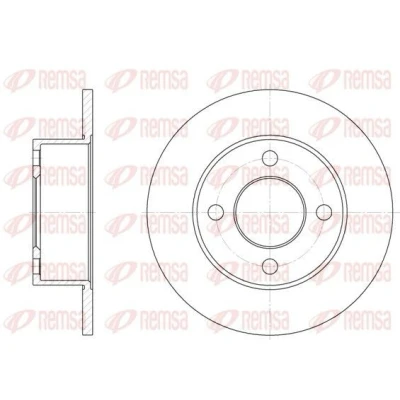 Imagen de REMSA 6122.00 Disco de freno Eje trasero 245, 245 10 4 macizo AUDI: Coupe B3, 80 B4 Berlina, Avant