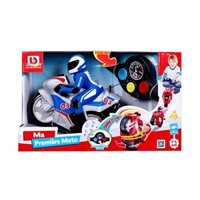 Imagen de BB Junior First RC Moto con Conductor y Mando a Distancia Manillar Carrera Azul, Color (Maycheong 95001B)