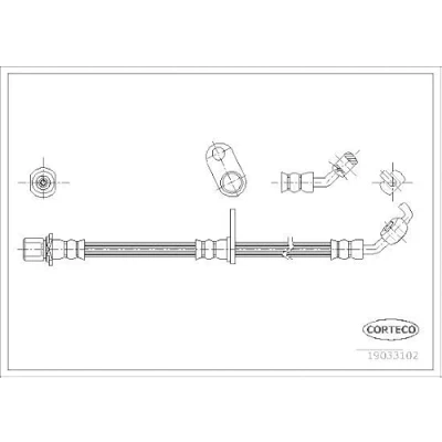 Imagen de CORTECO 19033102 Latiguillos de Freno Eje delantero, derecha 570 TOYOTA: RAV4 II SUV