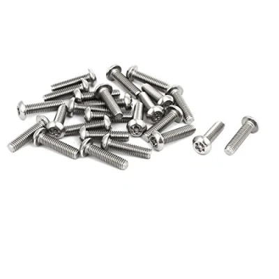 Imagen de sourcing map sourcingmap M4 x 16 mm de Tornillos Acero inoxidable 304 cabeza troncocónica seguridad Torx sujetadores 25pcs