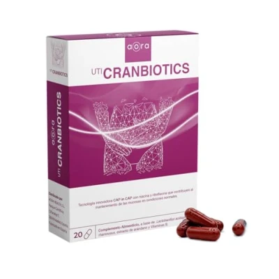 Imagen de AORA UTI CRANBIOTICS Probioticos mujer flora intima Arandano rojo para la cistitis Infección de orina Tratamiento candidiasis Multivitaminas Vitamina B Ingredientes naturales