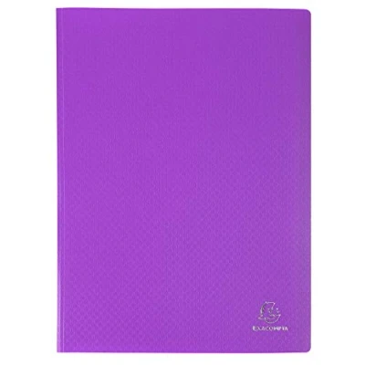 Imagen de Exacompta 8866E Opak Portadocumentos (polipropileno mate y opaco con fundas interiores lisas de alta transparencia, 60 120 vistas), color morado